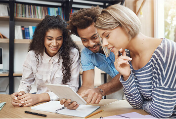 Students reviewing credentials